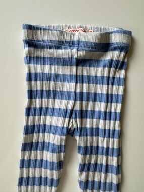 Tiny Cottons Striped Ribbed Leggings 🩵